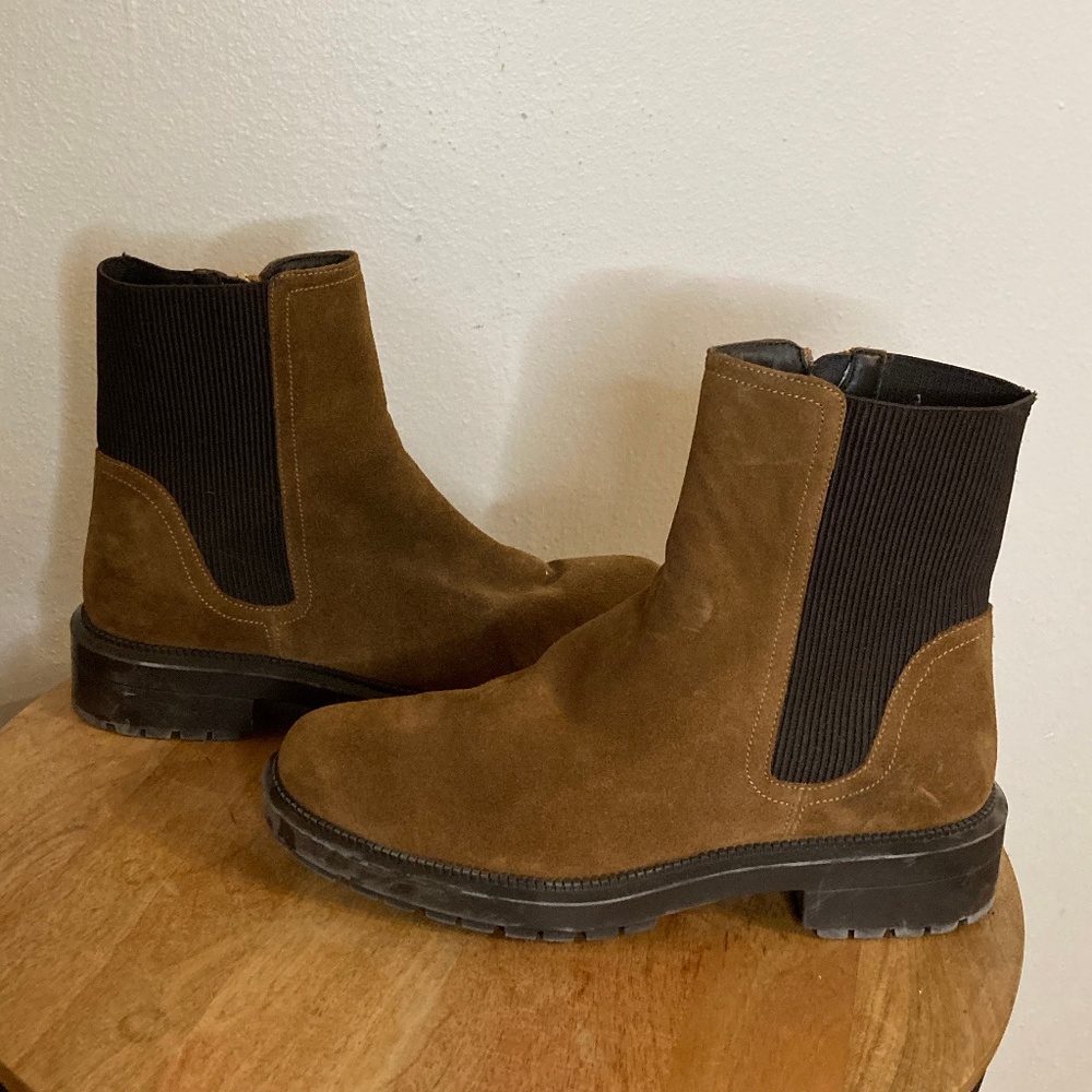 aquatalia lauda weatherproof suede Chelsea ankle boots